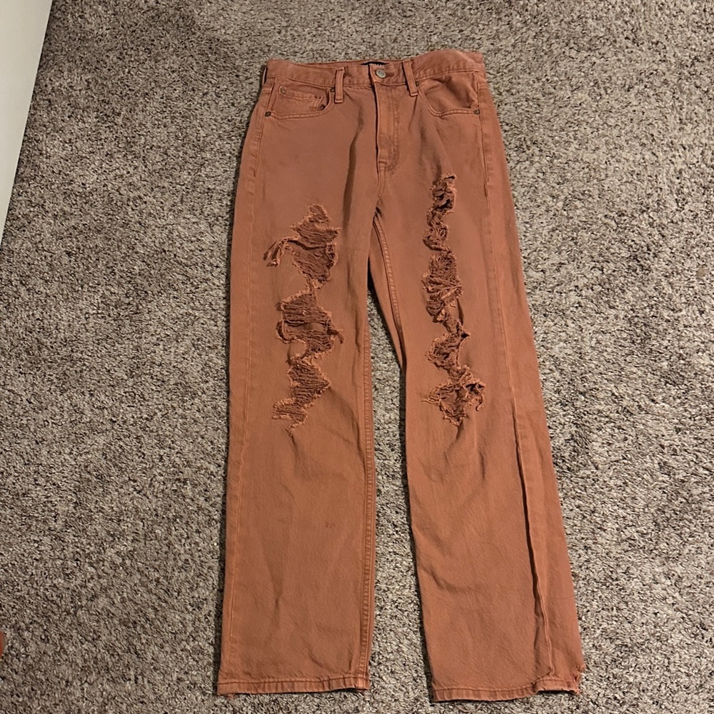 Aeropostale Women's Straight Leg Jeans in Rust